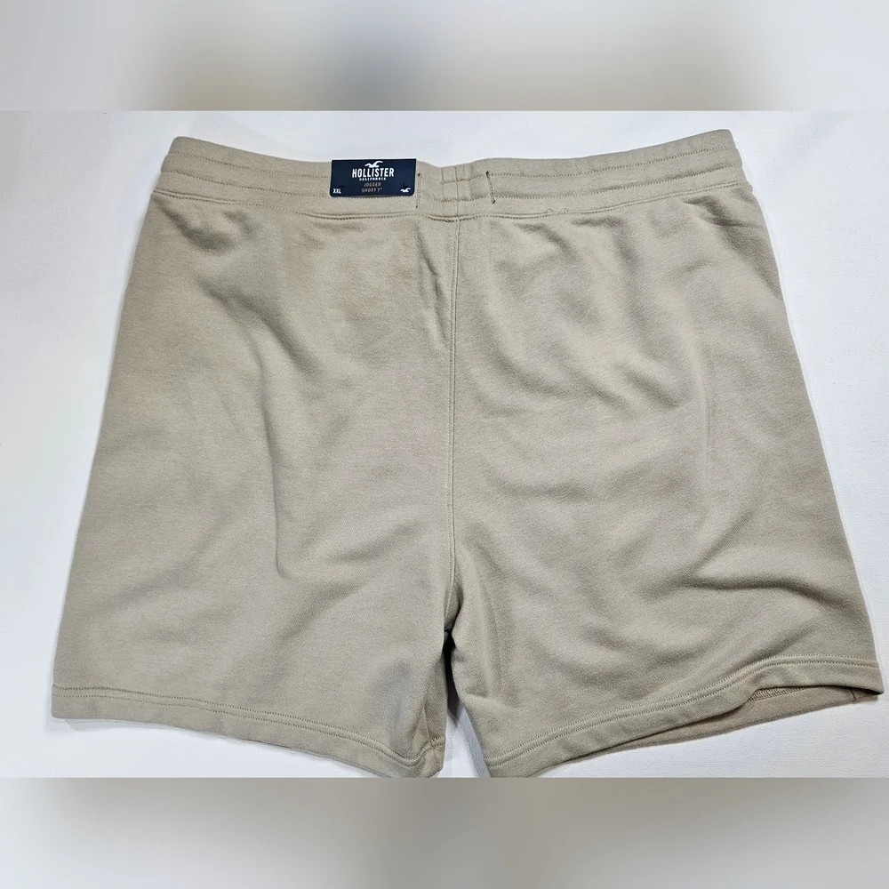 Hollister Shorts Mens XXL Tan Athletic Joggers Adjustable Waist Y2K Preppy Style